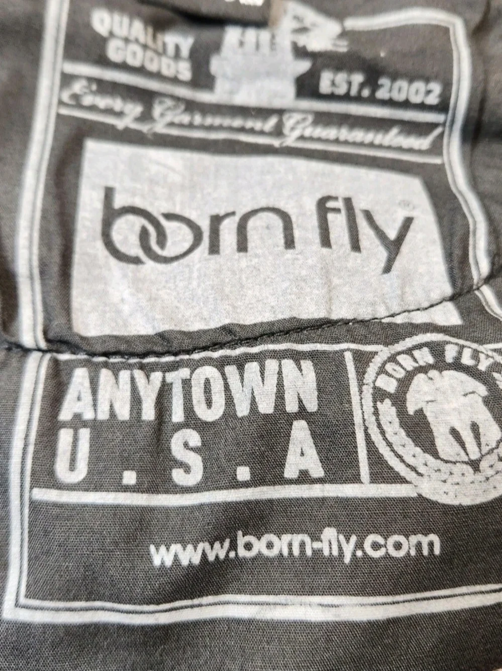 Born Fly Mens Size 36 Shorts Denim Distressed Cutout Patch Design Black Wash 04